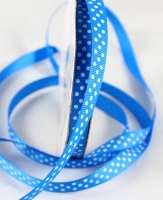 819793 grosgrain ribbon royal blue dotty white